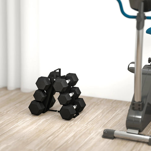 Hex Dumbbell Set with Dumbbell Rack