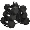 Hex Dumbbell Set with Dumbbell Rack