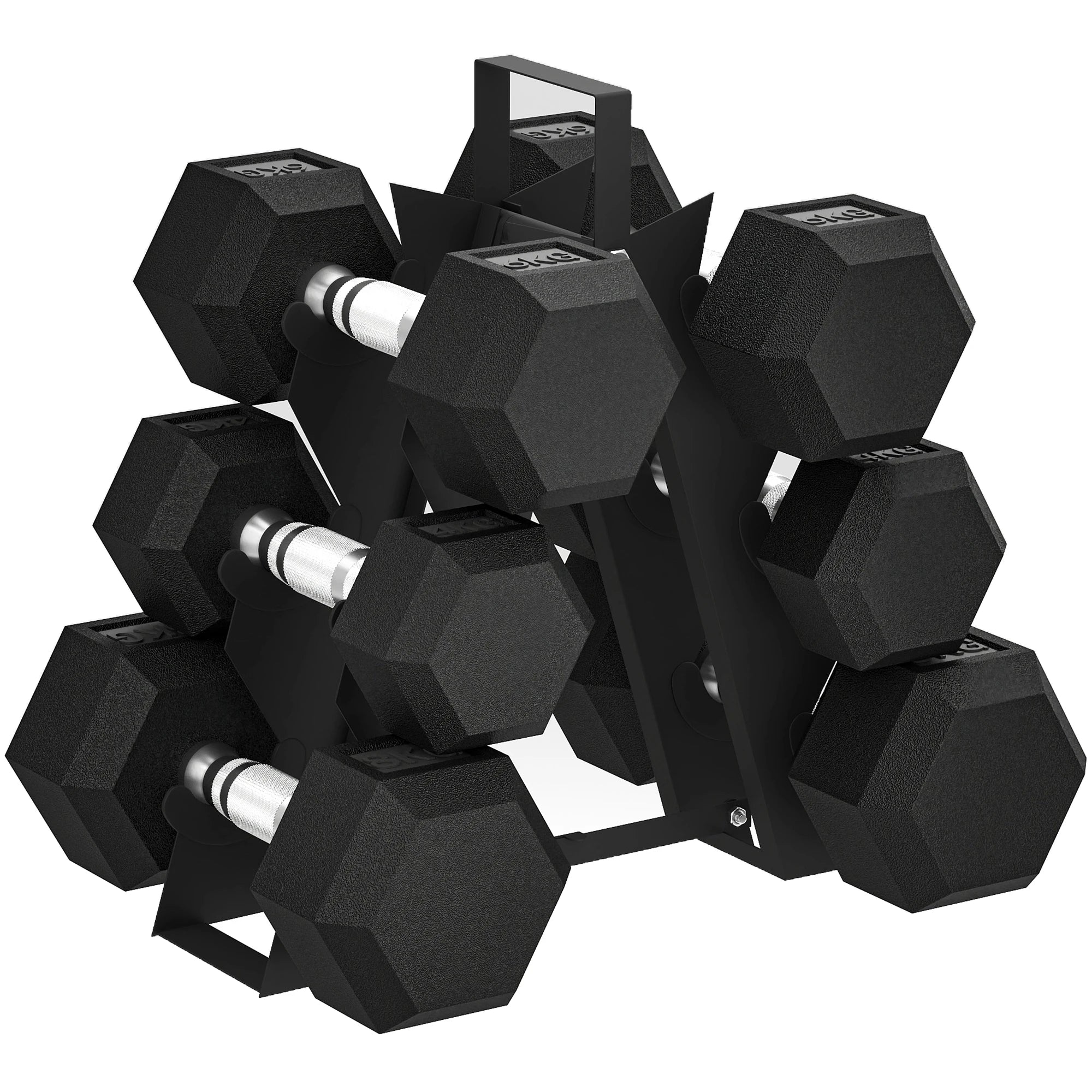 Hex Dumbbell Set with Dumbbell Rack